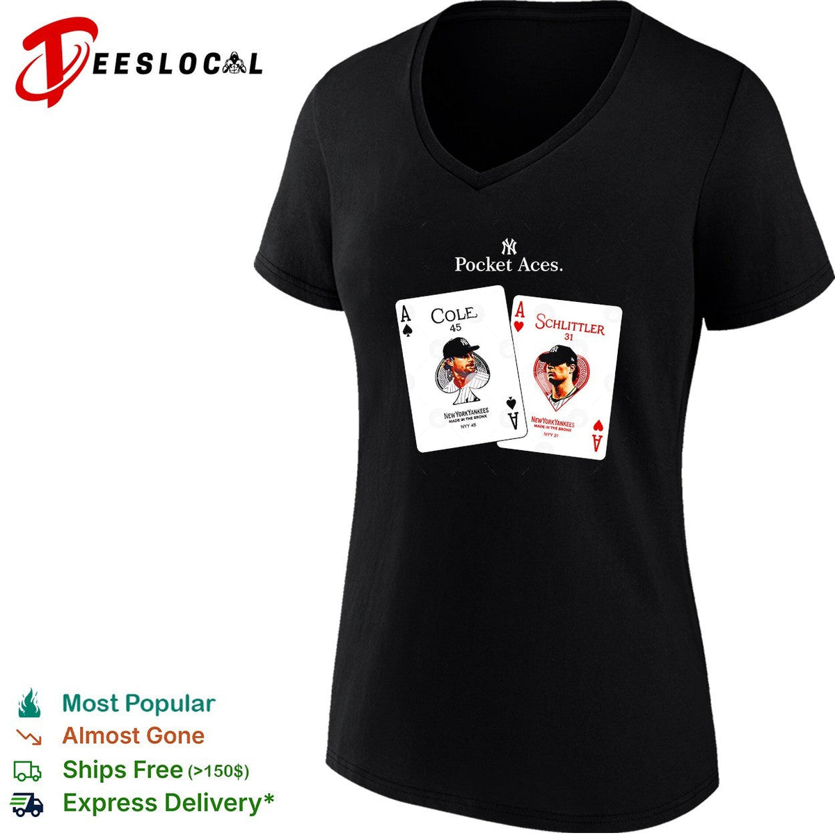 Gerrit Cole Schlittler New York Yankees pocket aces graphic shirt Unisex