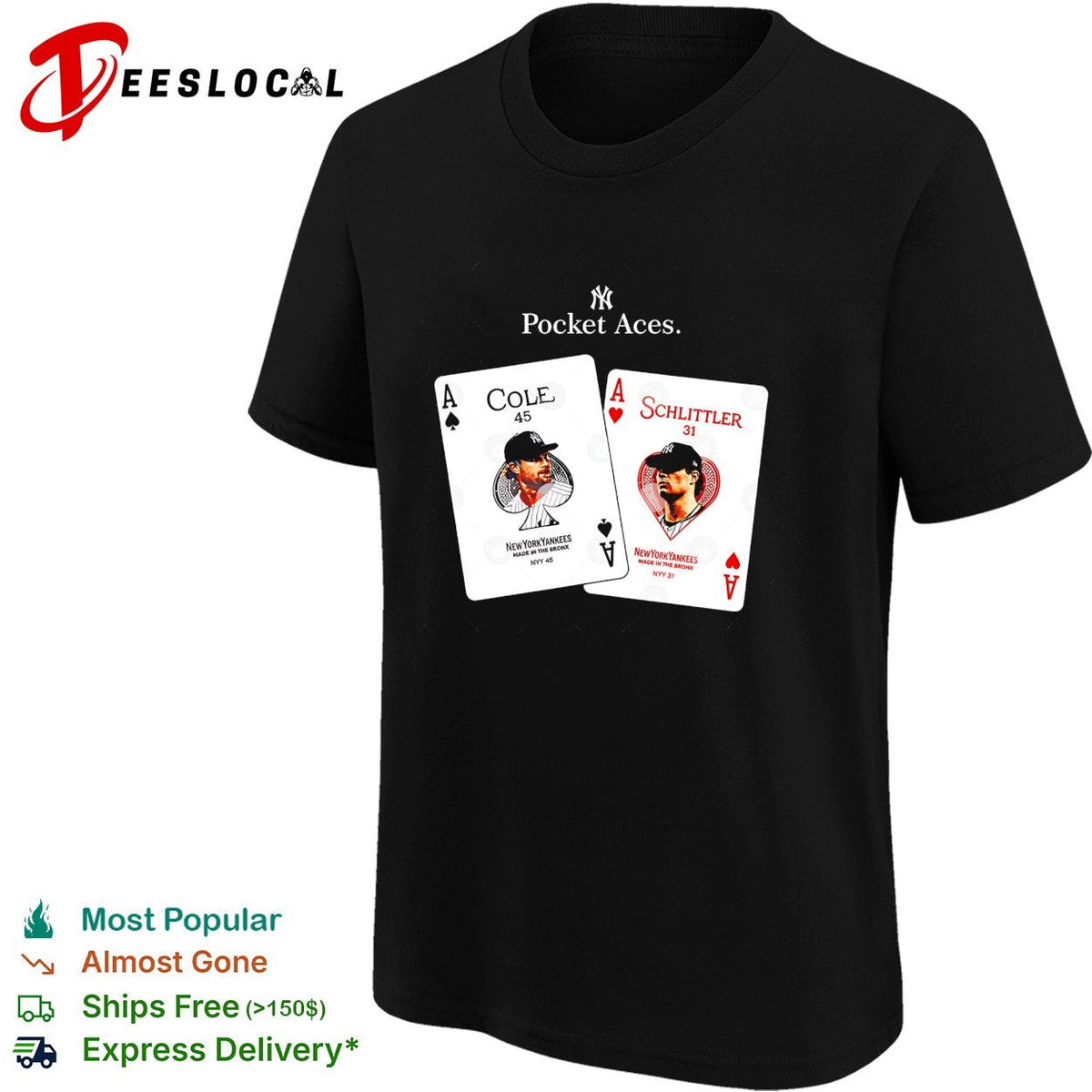 Gerrit Cole Schlittler New York Yankees pocket aces graphic shirt Unisex