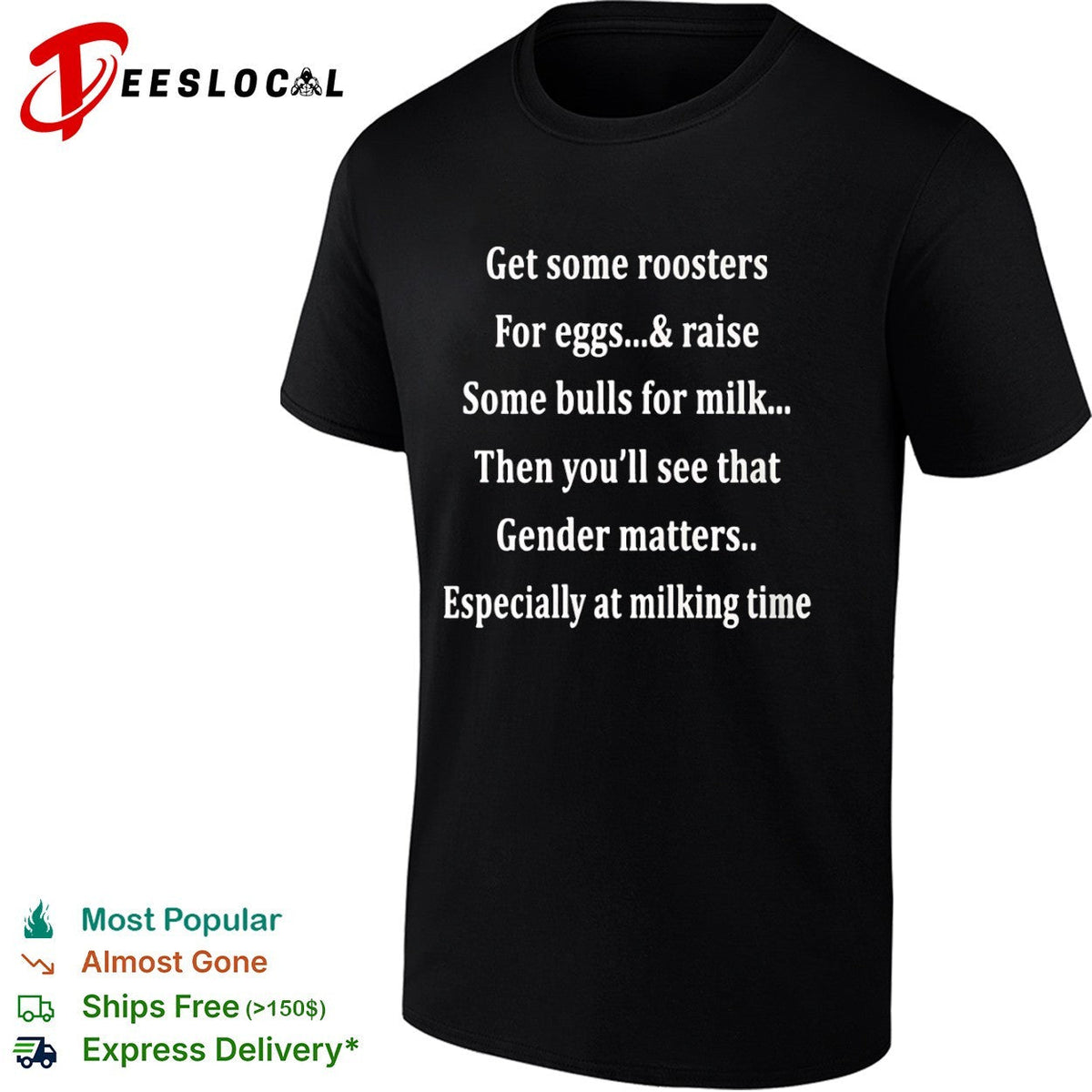 Get some roosters for eggs and raise some bulls for milk gender matters shirt Unisex