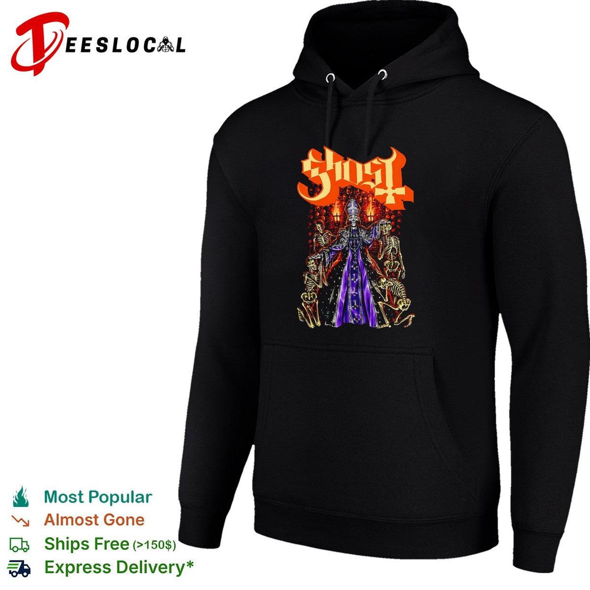 Ghost band skeleton nuns candlelight shirt Unisex