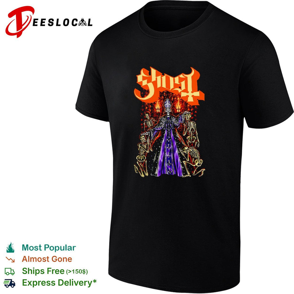 Ghost band skeleton nuns candlelight shirt Unisex