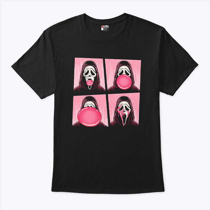 Ghostface Bubble Pink Gum Halloween Shirt Unisex