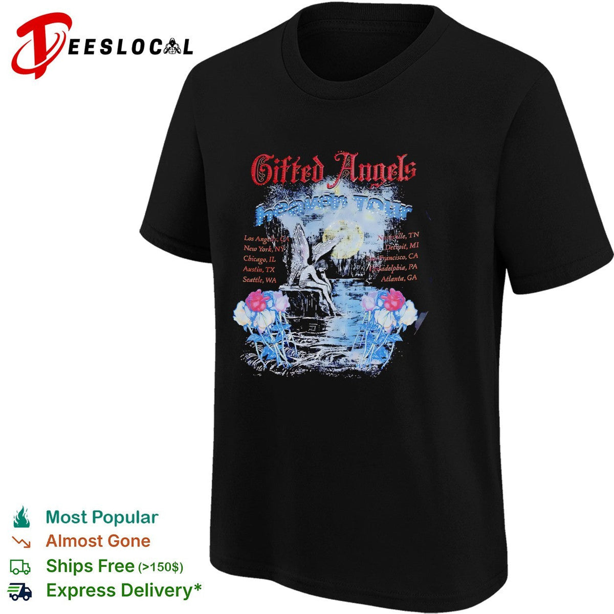 Gifted Angels Heaven Tour Los Angeles New York Chicago Austin Seattle shirt Unisex