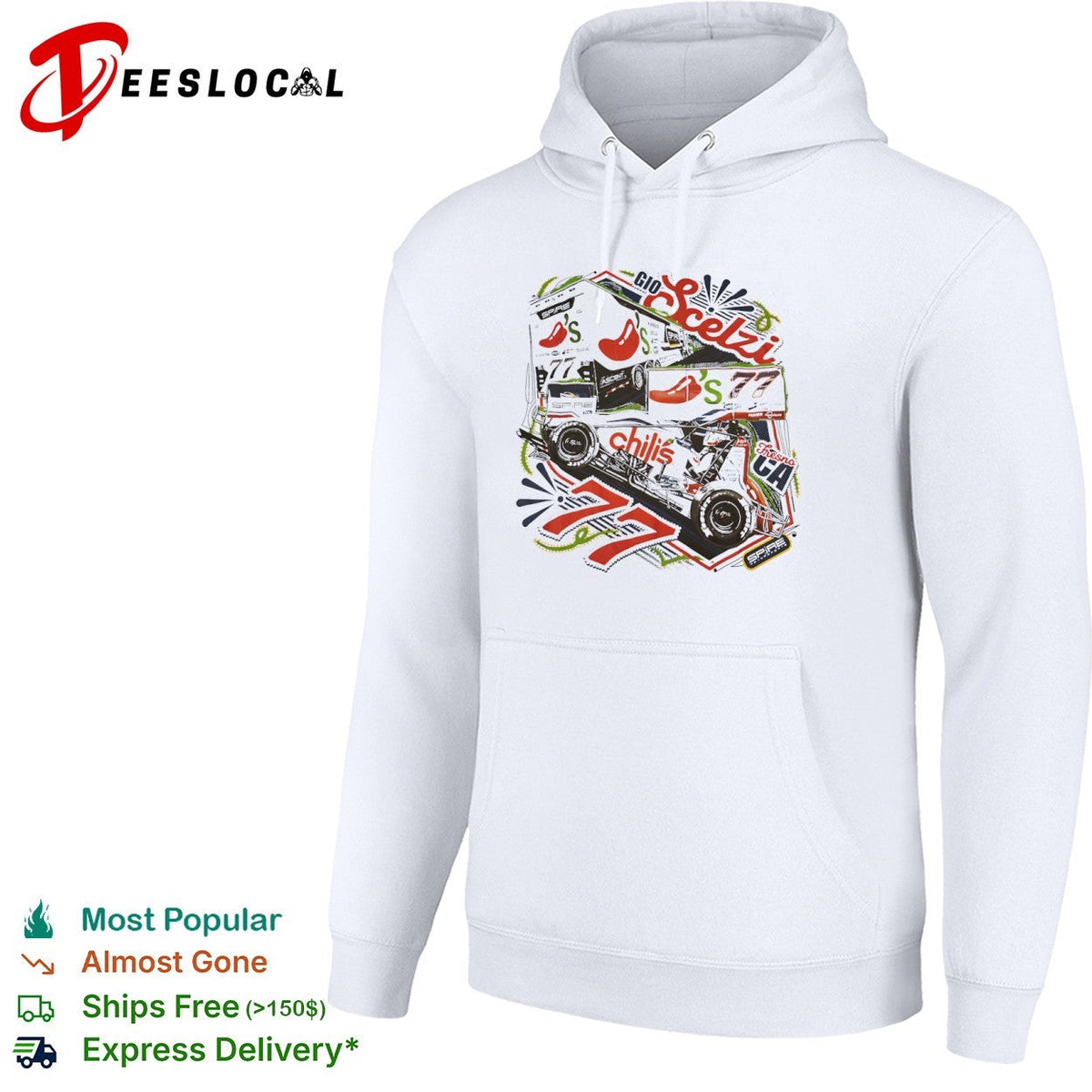 Gio Scelzi Chili s 77 Spire Motorsports Fresno CA Sprint Car Racing Graphic shirt Unisex