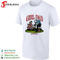 Girl Dad skeleton and child tea party illustration Dadthreads brand graphic shirt Unisex