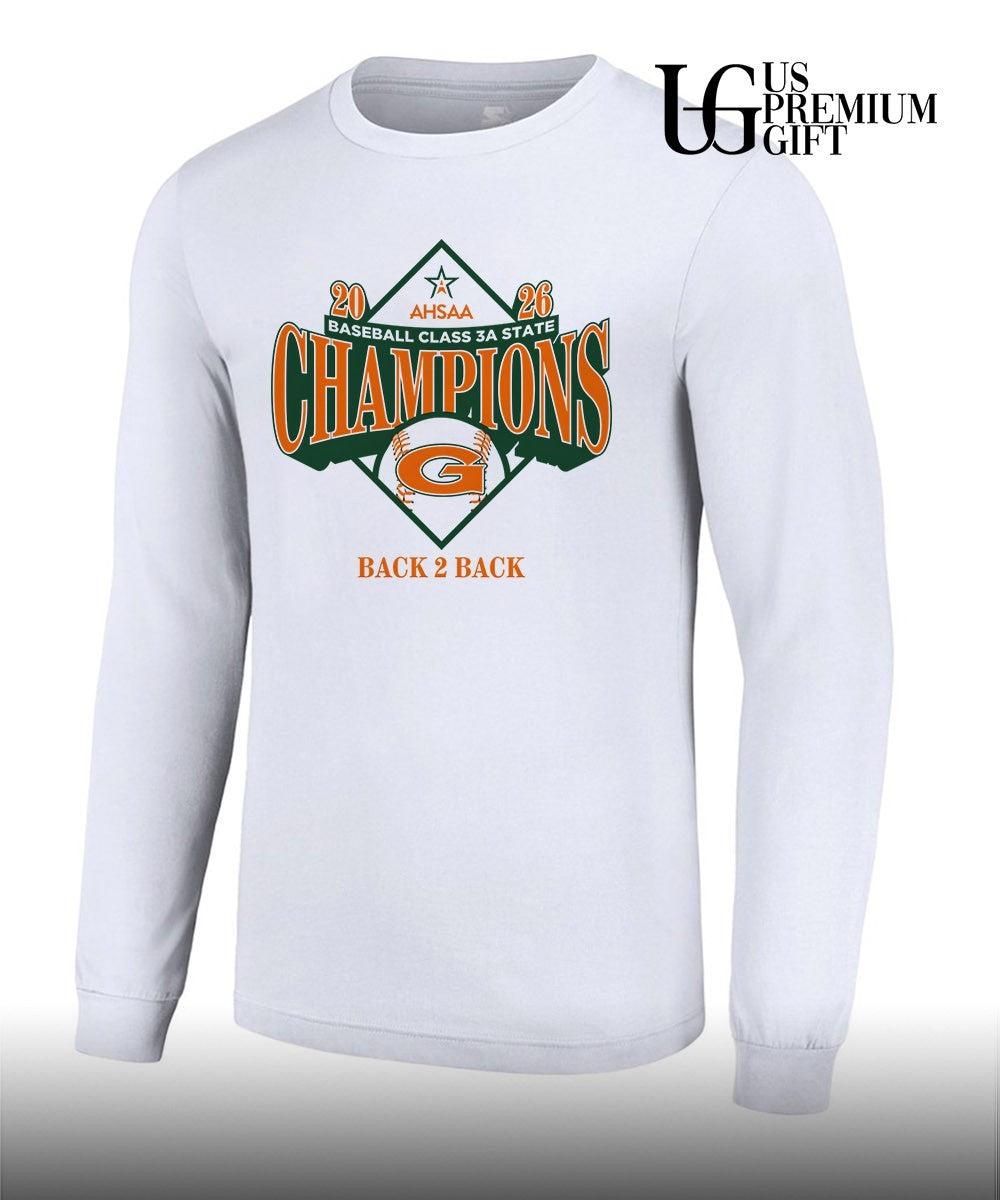Glenwood Gators 2026 AHSAA baseball class 3A State Champions back 2 back Unisex