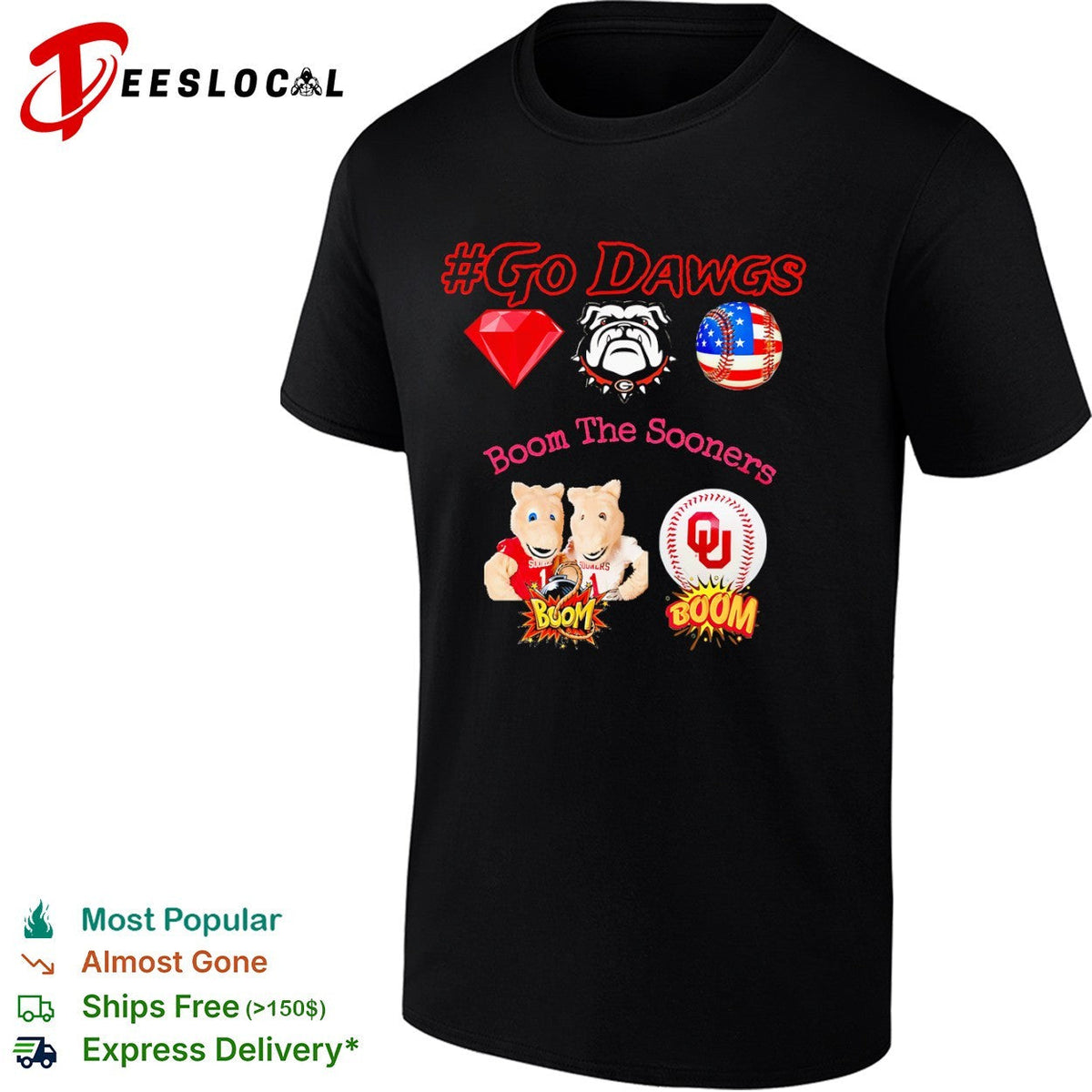 Go Dawgs Georgia Bulldogs Boom the Oklahoma Sooners shirt Unisex