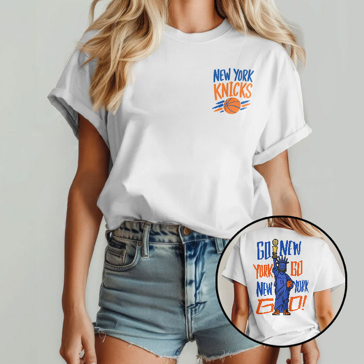 Go New York Go Statue Of Liberty Knicks Basketball T Shirt Unisex