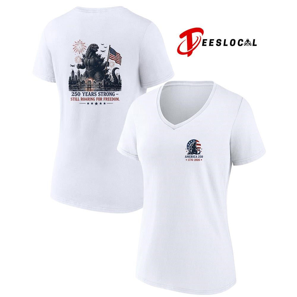 Godzilla America 250 years strong still roaring for freedom shirt Unisex