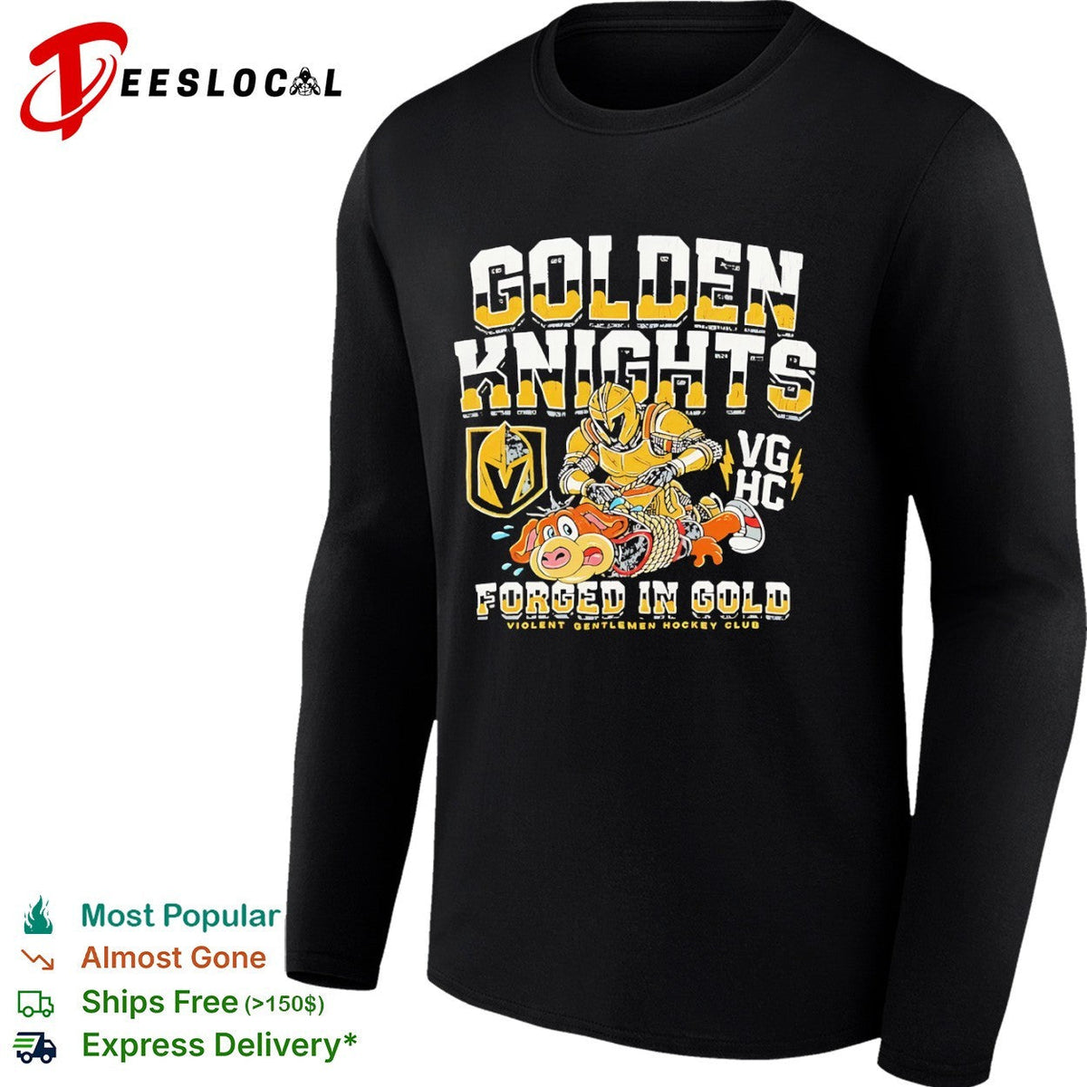 Golden Knights Vegas Hc Forged in Gold Violent Gentlemen Hockey Club parody shirt Unisex