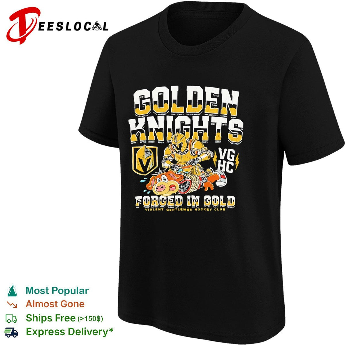 Golden Knights Vegas Hc Forged in Gold Violent Gentlemen Hockey Club parody shirt Unisex