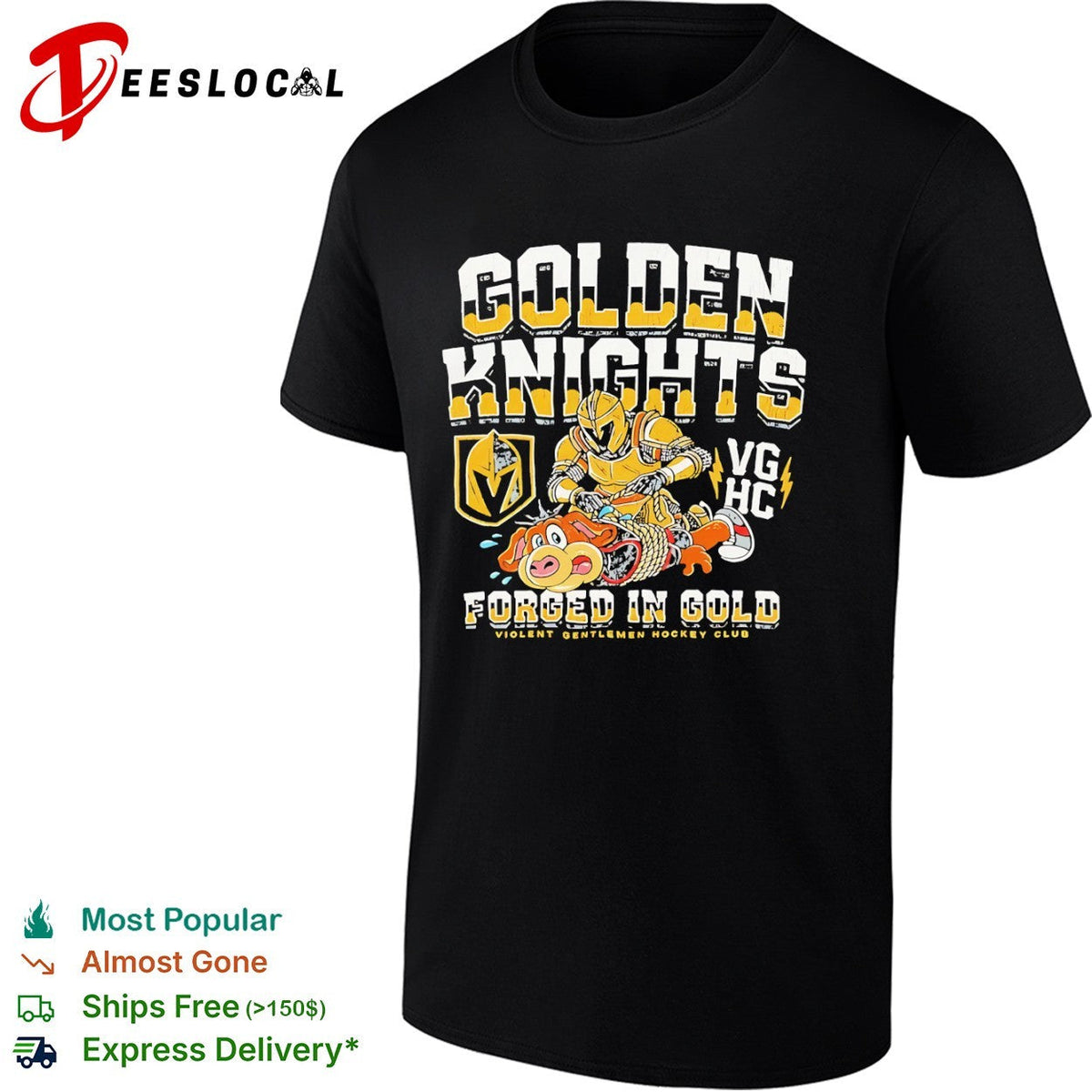 Golden Knights Vegas Hc Forged in Gold Violent Gentlemen Hockey Club parody shirt Unisex