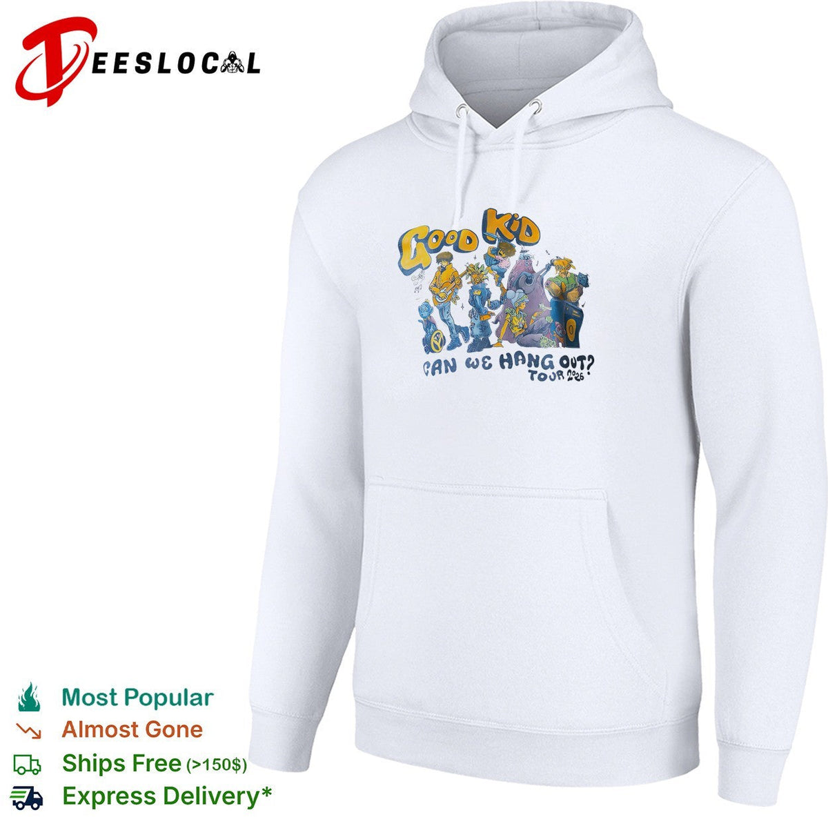 Good Kid can we hang out tour 2026 cartoon characters music shirt Unisex