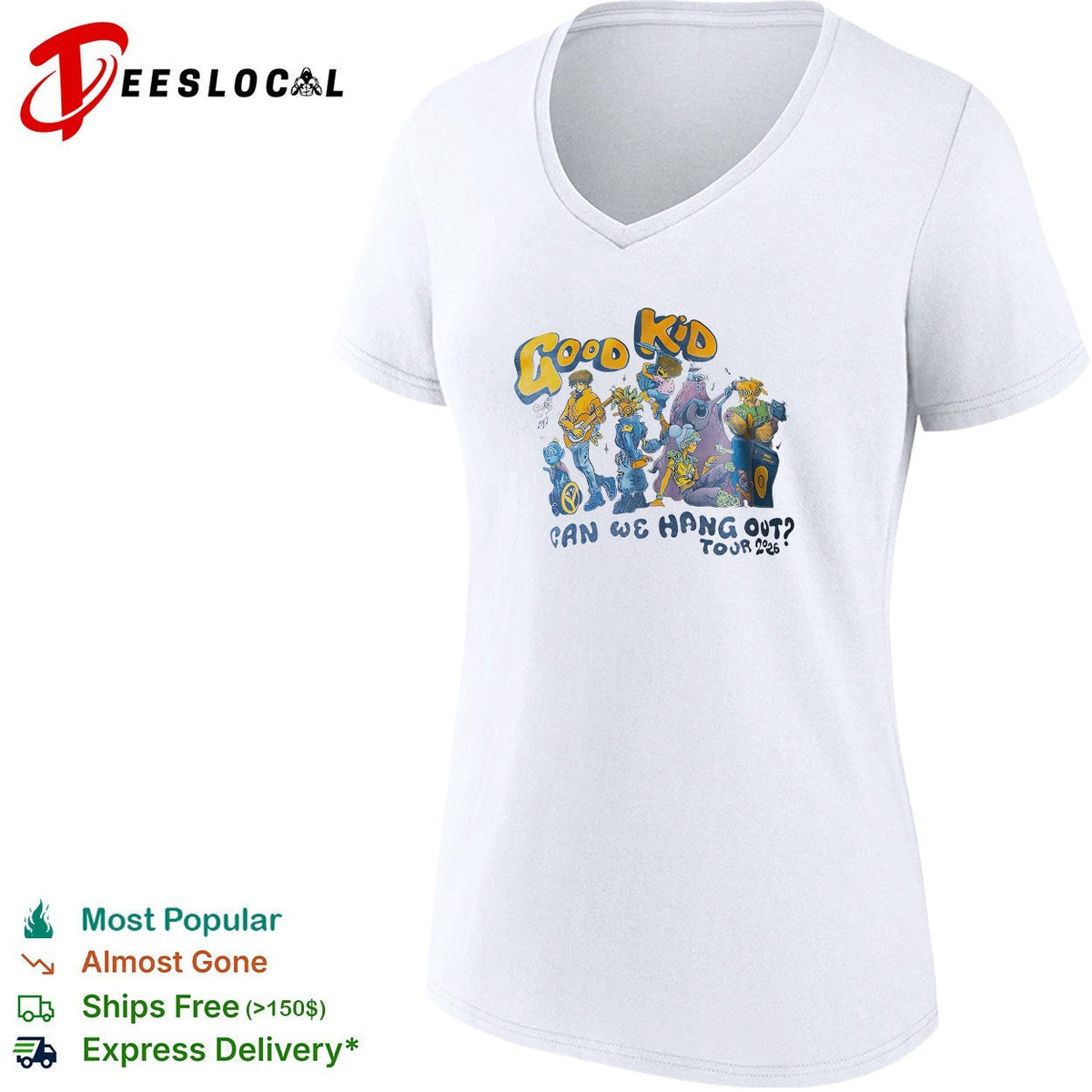 Good Kid can we hang out tour 2026 cartoon characters music shirt Unisex