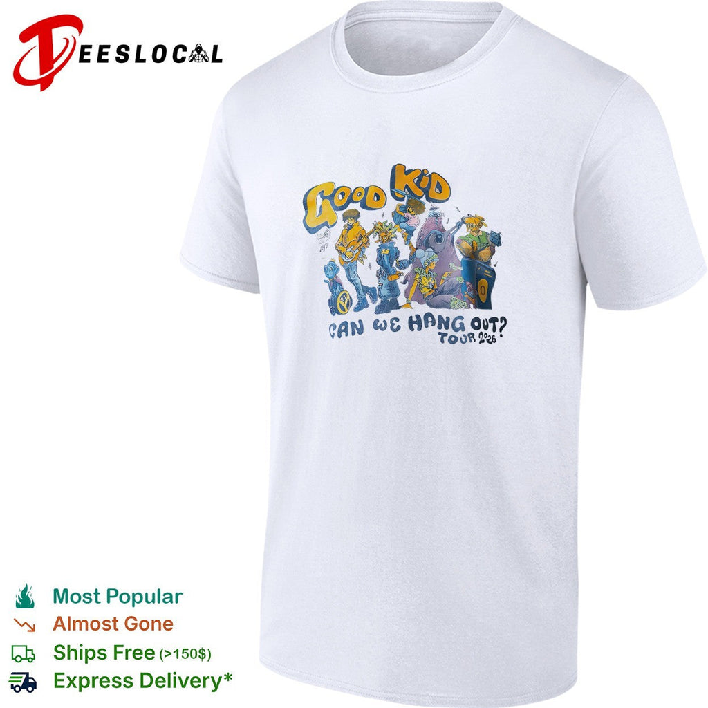 Good Kid can we hang out tour 2026 cartoon characters music shirt Unisex