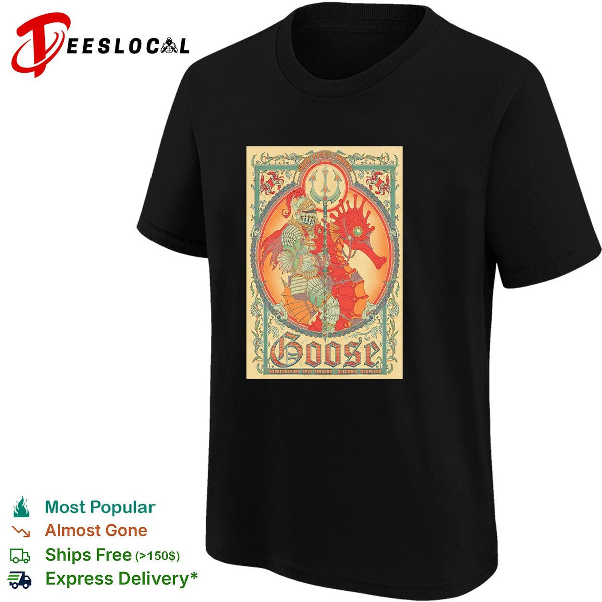 Goose band knight on seahorse poster shirt Unisex