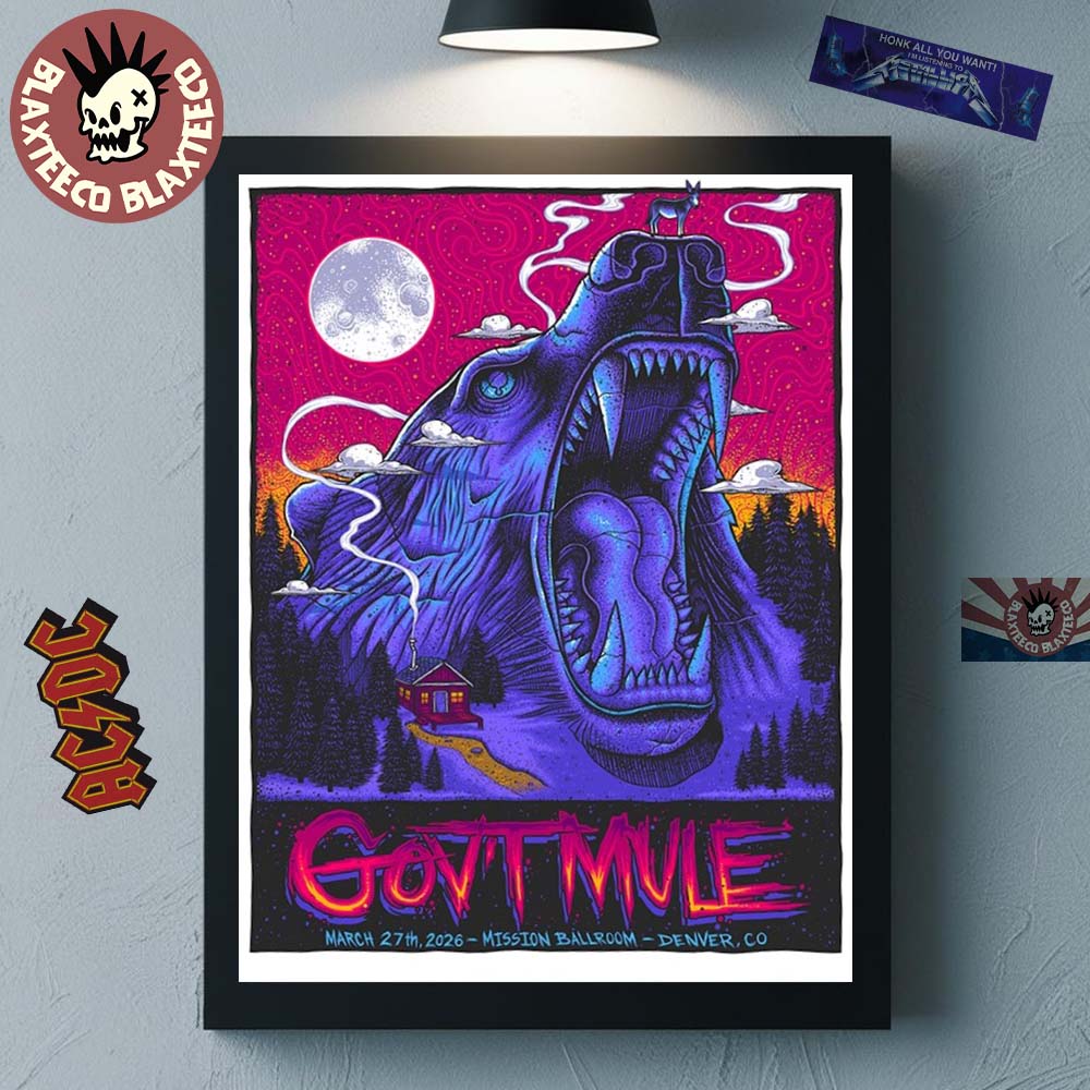 Gov’t Mule Denver Colorado 2026 Event Poster At Mission Ballroom On March 27 2026 Home Decor Poster Canvas