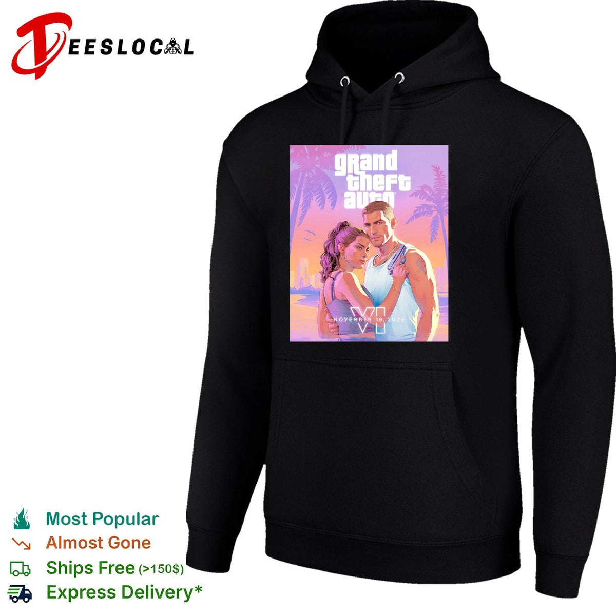 Grand Theft Auto 6 couple Vice City poster shirt Unisex