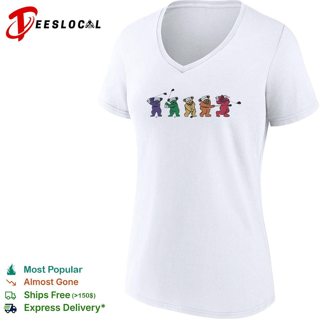 Grateful Dead Dancing Bears Golf Swing Sequence Shirt Unisex