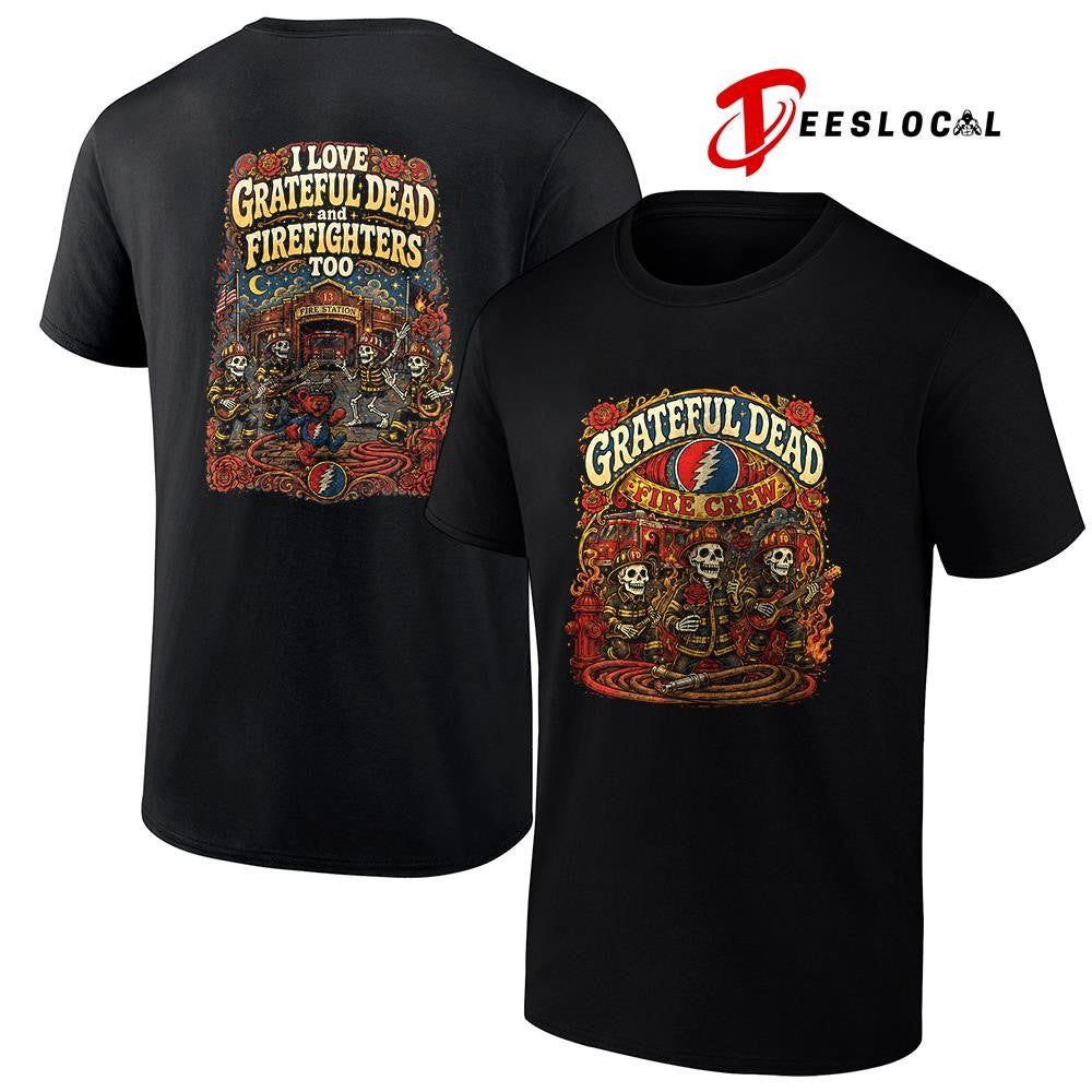 Grateful Dead fire crew graphic shirt Unisex