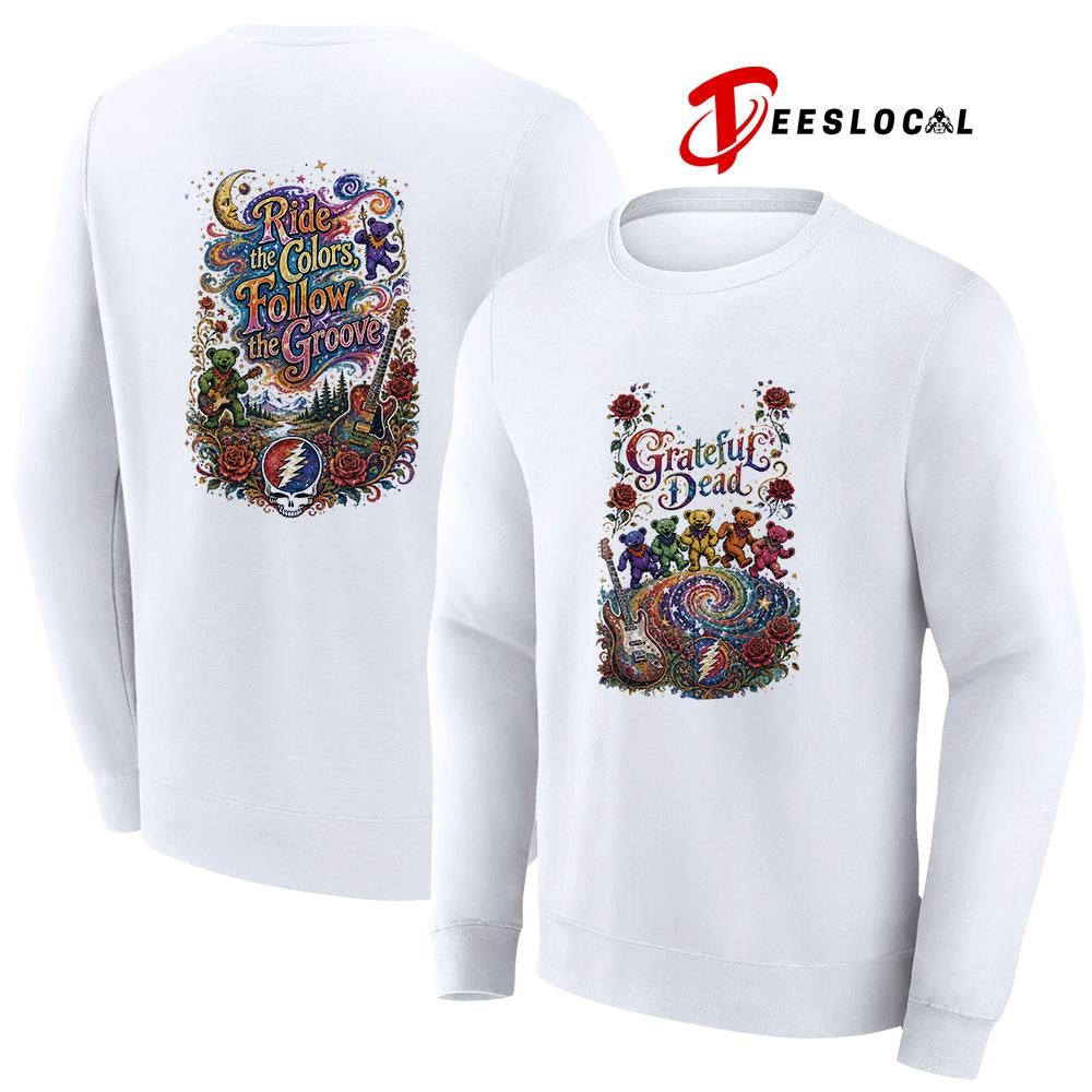 Grateful Dead ride the colors follow the groove graphic shirt Unisex