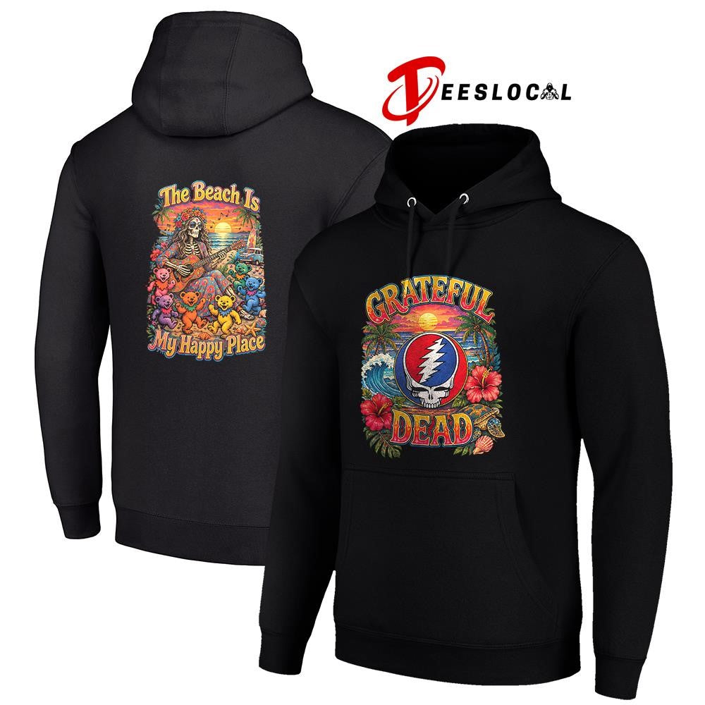 Grateful Dead the beach is my happy place shirt Unisex