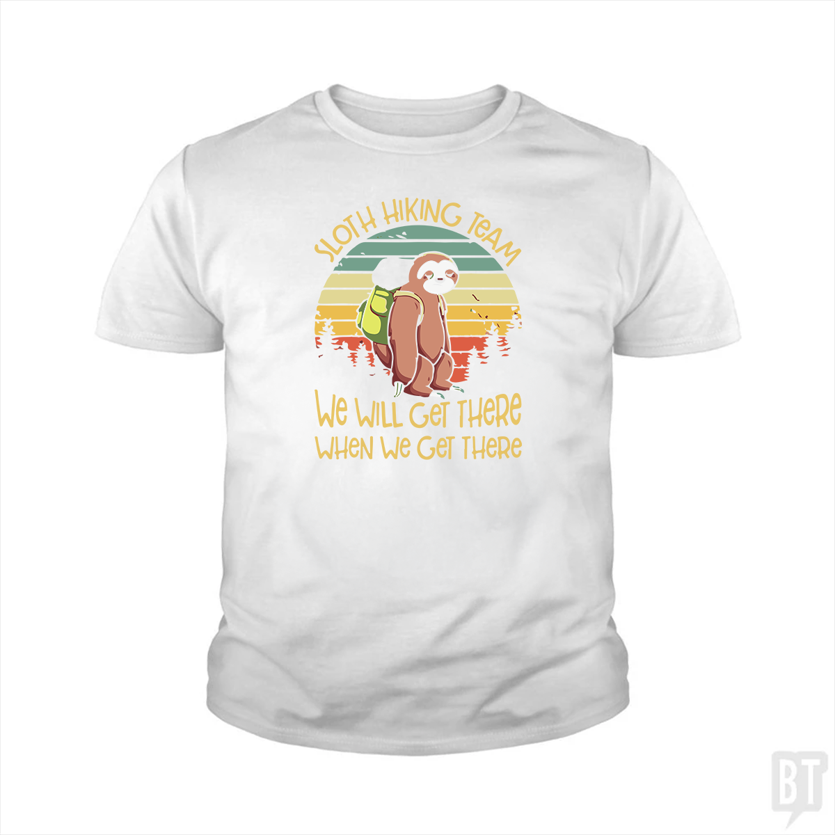 Funny Sloth Hiking Team Kids Shirt Unisex