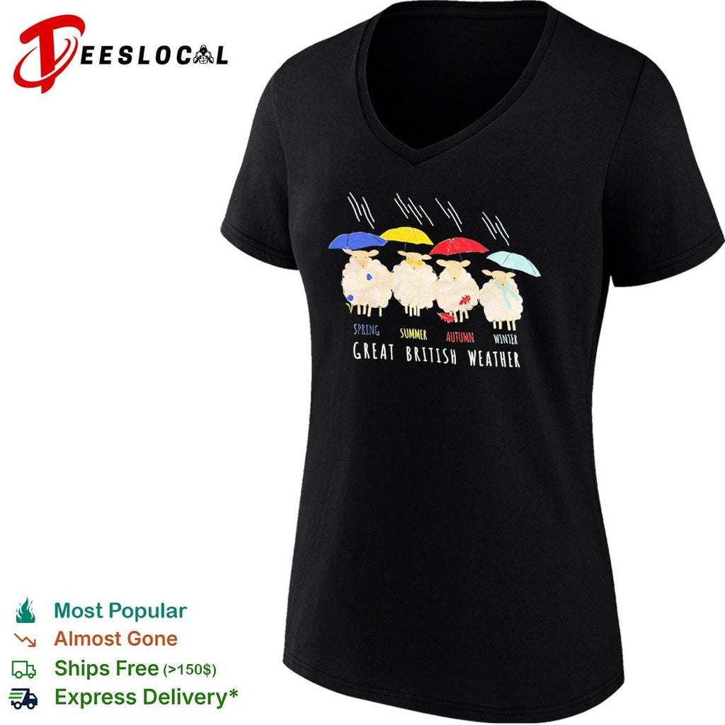 Great British Weather Sheep Spring Summer Autumn Winter Shirt Unisex