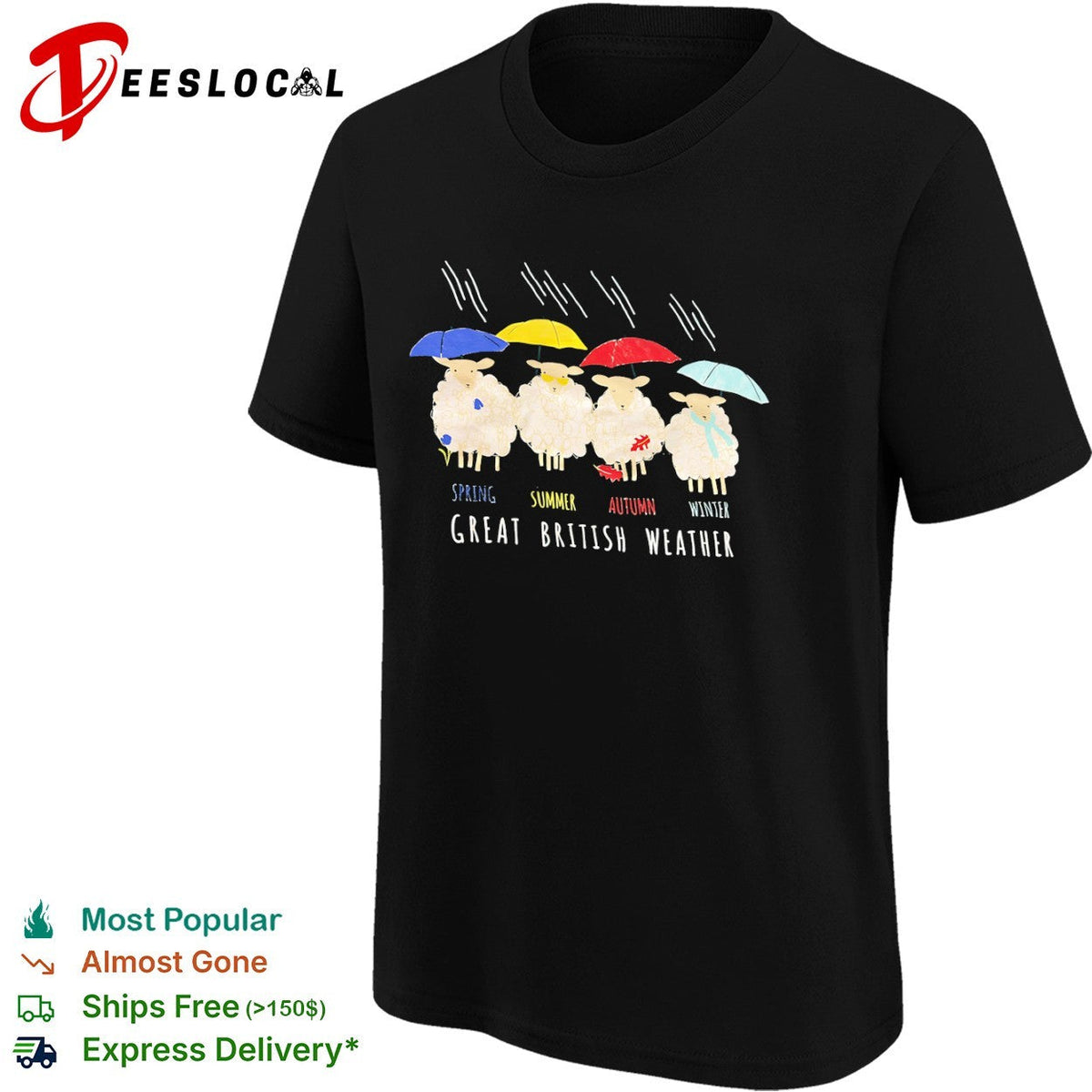 Great British Weather Sheep Spring Summer Autumn Winter Shirt Unisex