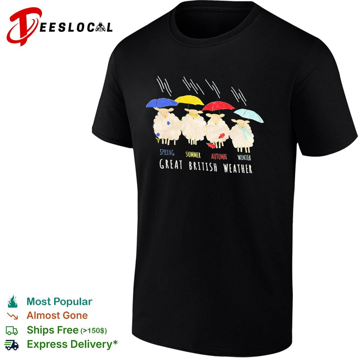 Great British Weather Sheep Spring Summer Autumn Winter Shirt Unisex