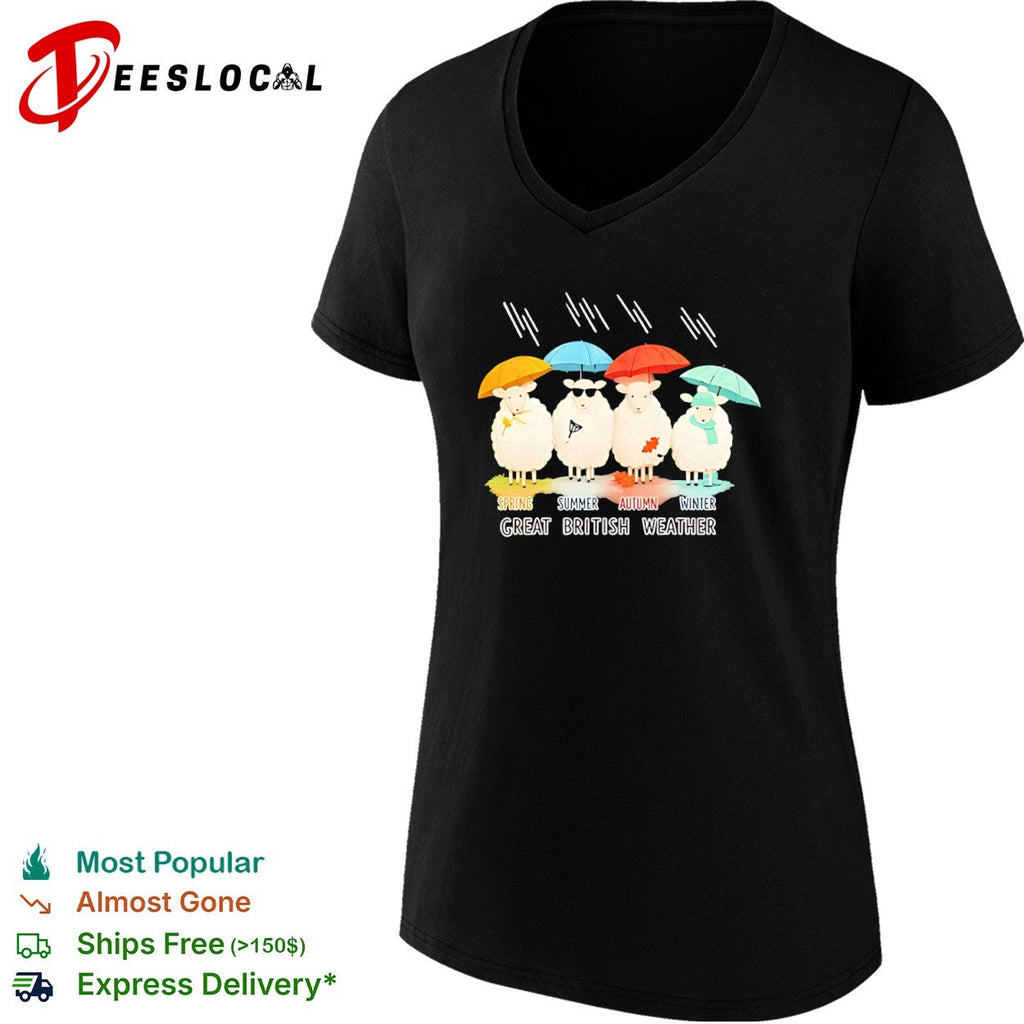 Great British Weather Spring Summer Autumn Winter Sheep shirt Unisex