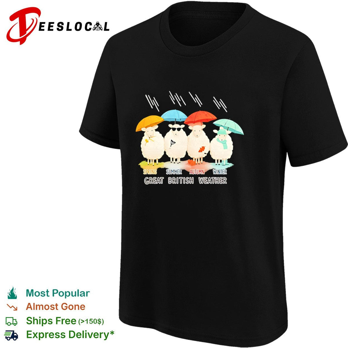 Great British Weather Spring Summer Autumn Winter Sheep shirt Unisex