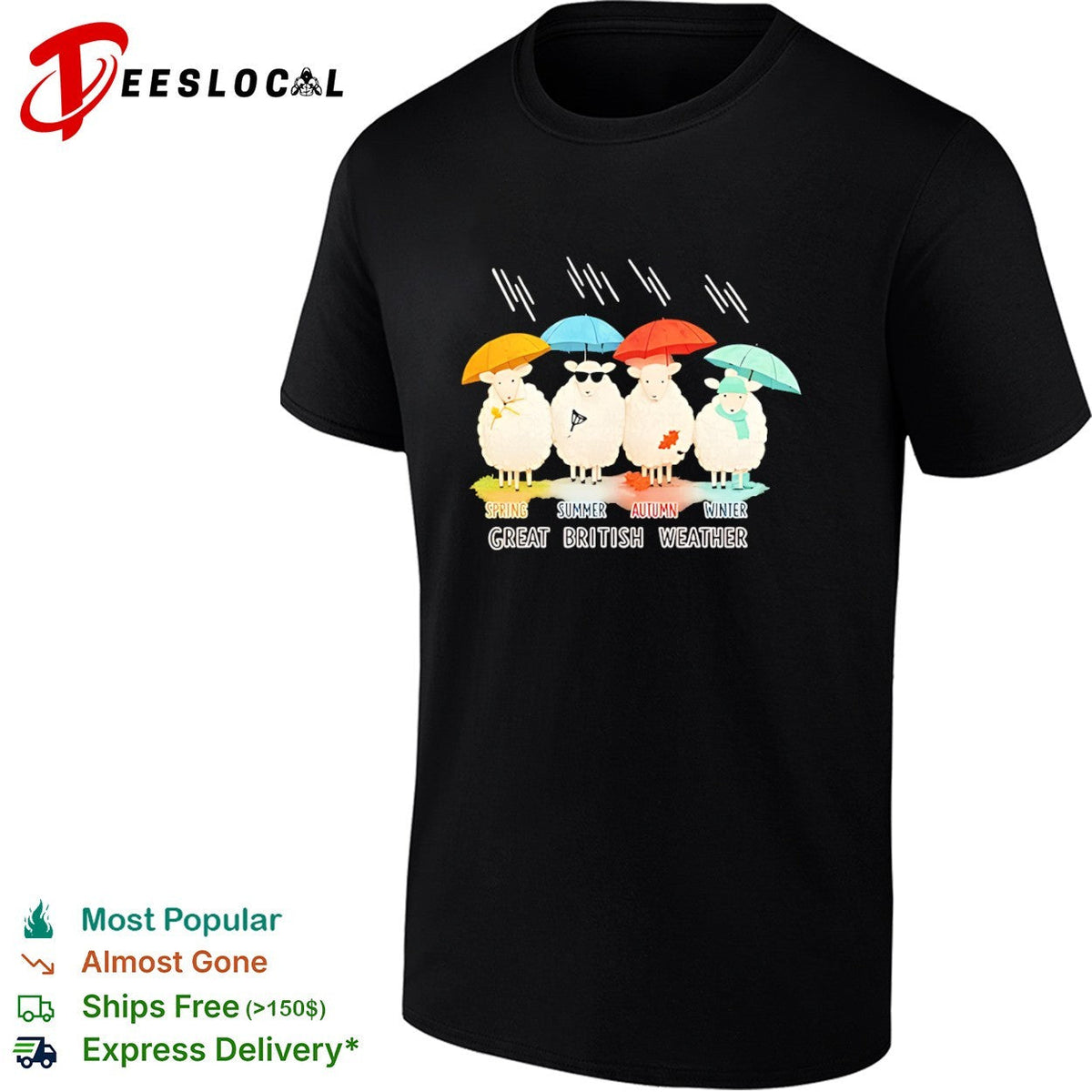Great British Weather Spring Summer Autumn Winter Sheep shirt Unisex