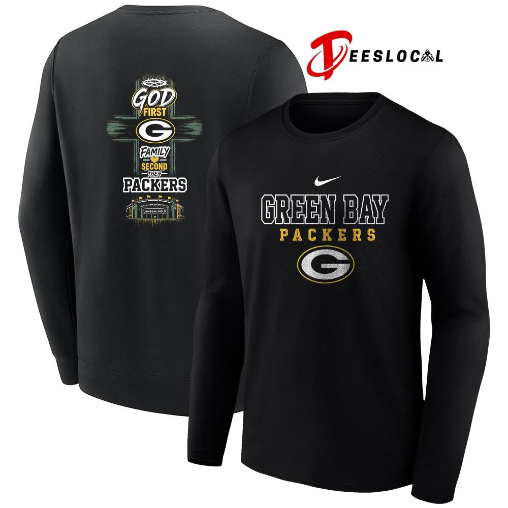 Green Bay Packers God first family second cross shirt Unisex