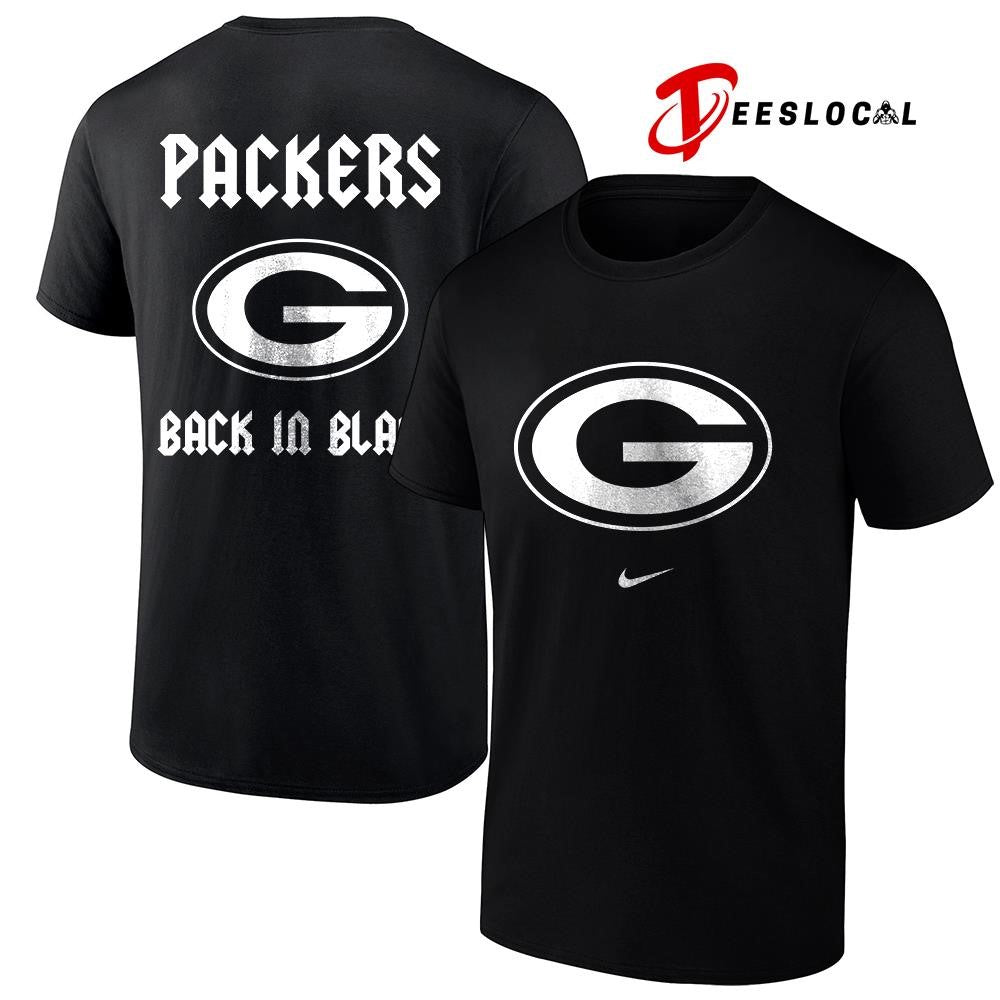 Green Bay Packers back in black logo shirt Unisex