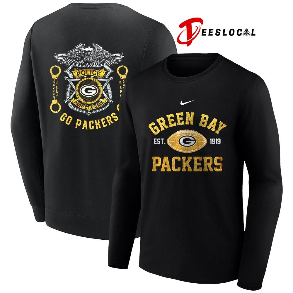 Green Bay Packers law enforcement tribute protect and serve logo shirt Unisex