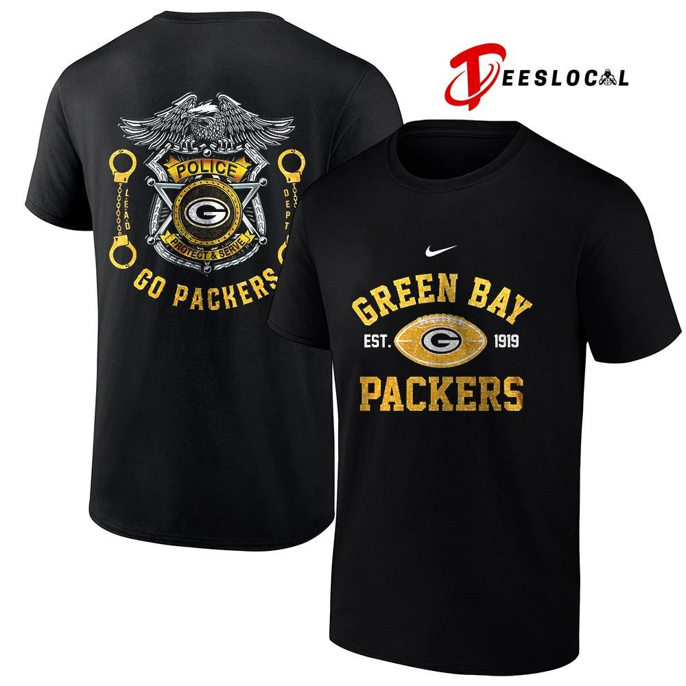 Green Bay Packers law enforcement tribute protect and serve logo shirt Unisex