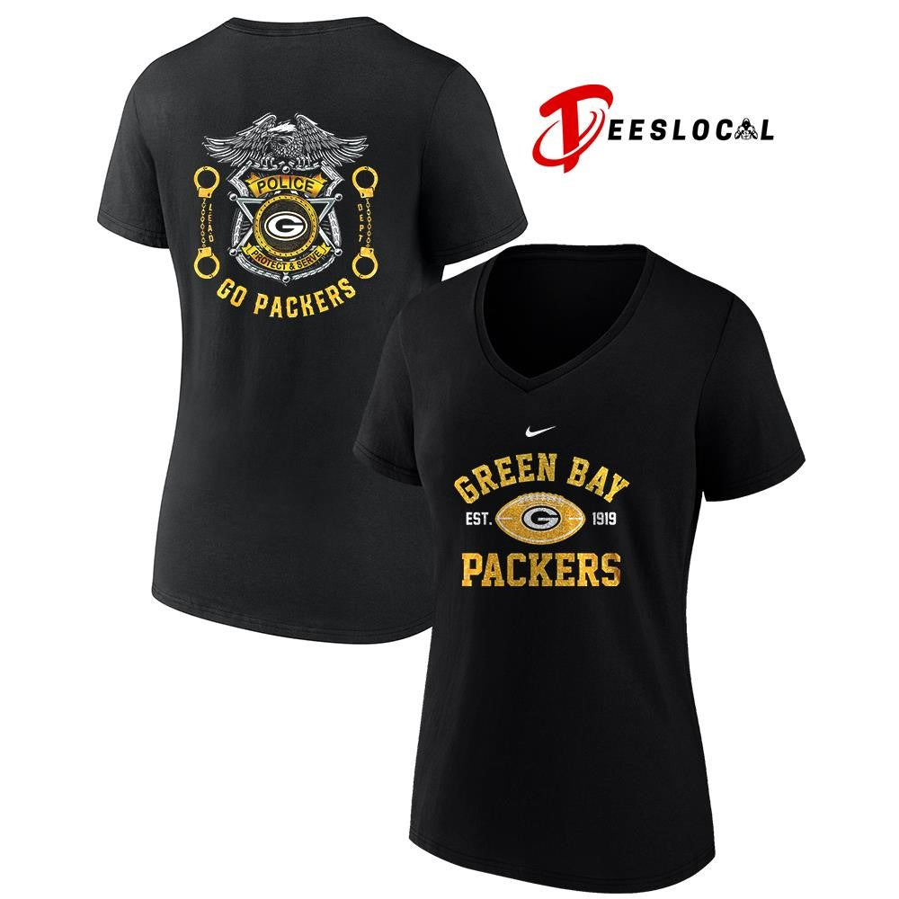 Green Bay Packers law enforcement tribute protect and serve logo shirt Unisex