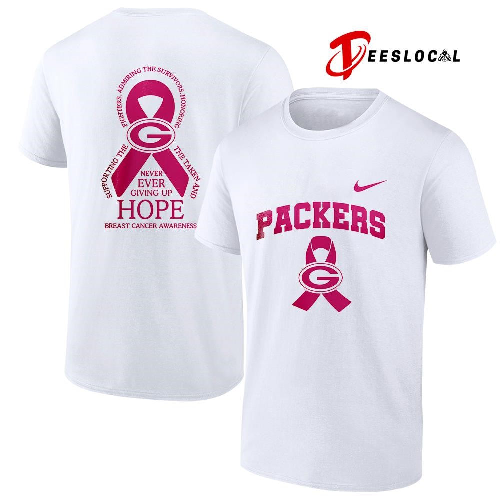 Green Bay Packers never ever giving up hope cancer awareness shirt Unisex