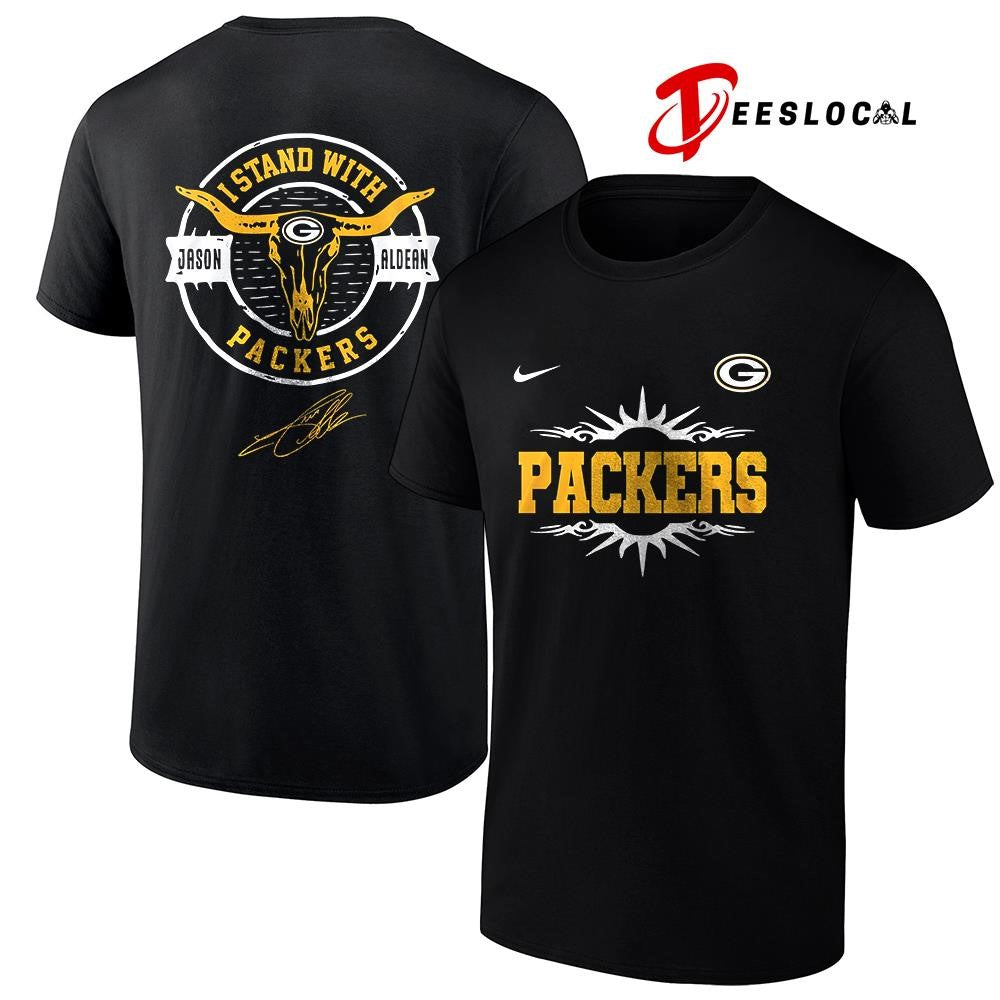 Green Bay Packers x Jason Aldean I stand signature logo shirt Unisex