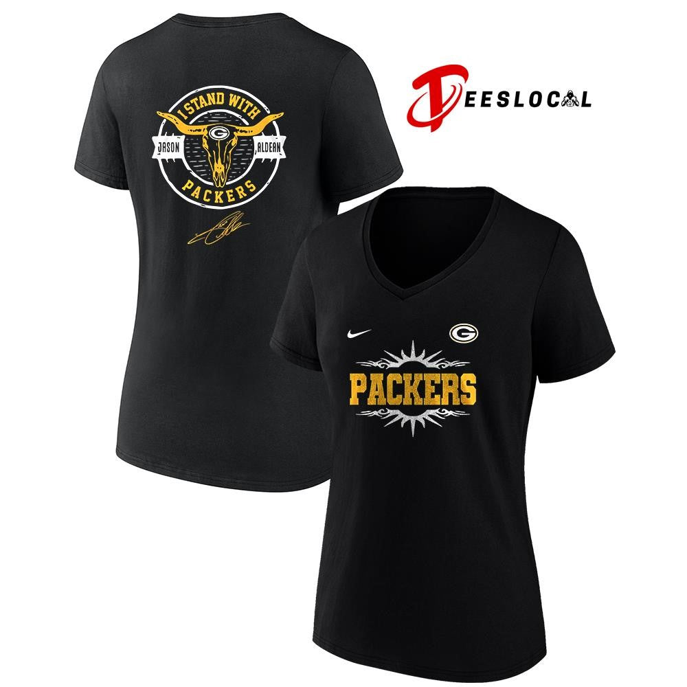 Green Bay Packers x Jason Aldean I stand signature logo shirt Unisex