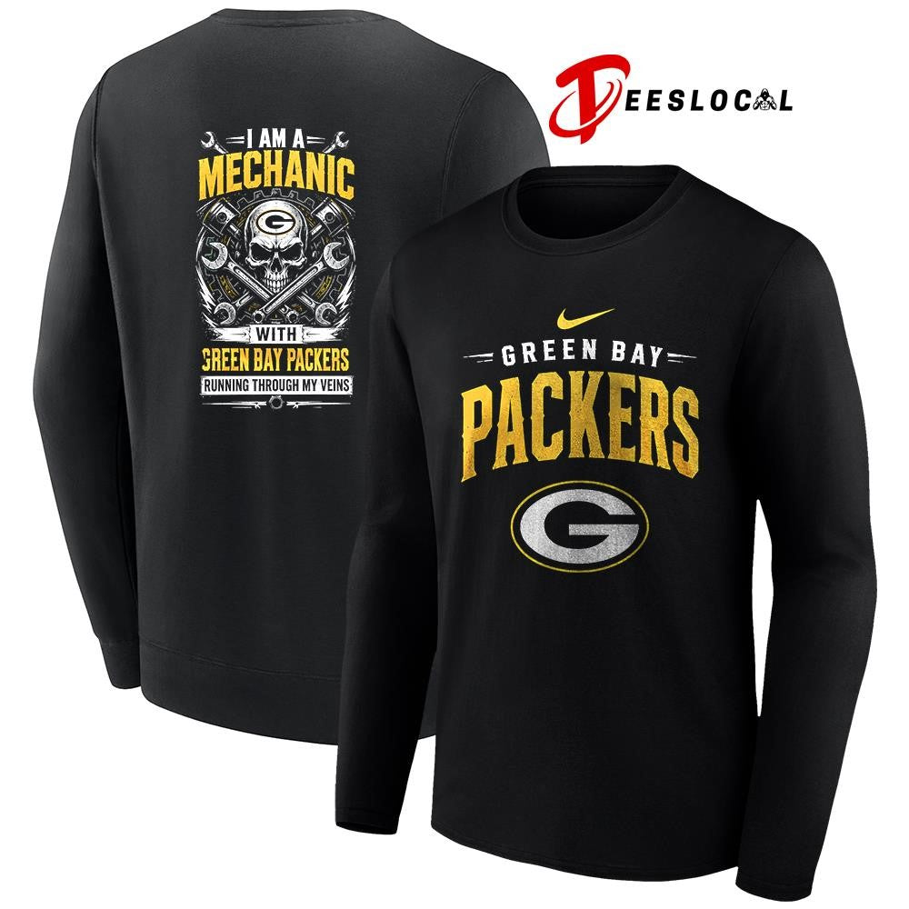 GreenBayPackersIamamechanicrunningthroughmyveinsskeletonshirt Unisex