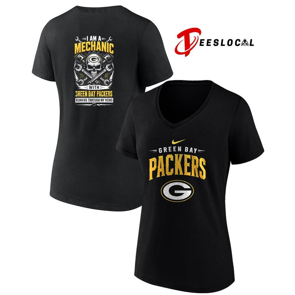 GreenBayPackersIamamechanicrunningthroughmyveinsskeletonshirt Unisex
