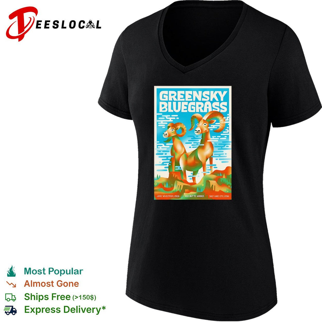 Greensky Bluegrass band concert poster bighorn rams Red Butte Garden Utah graphic shirt Unisex