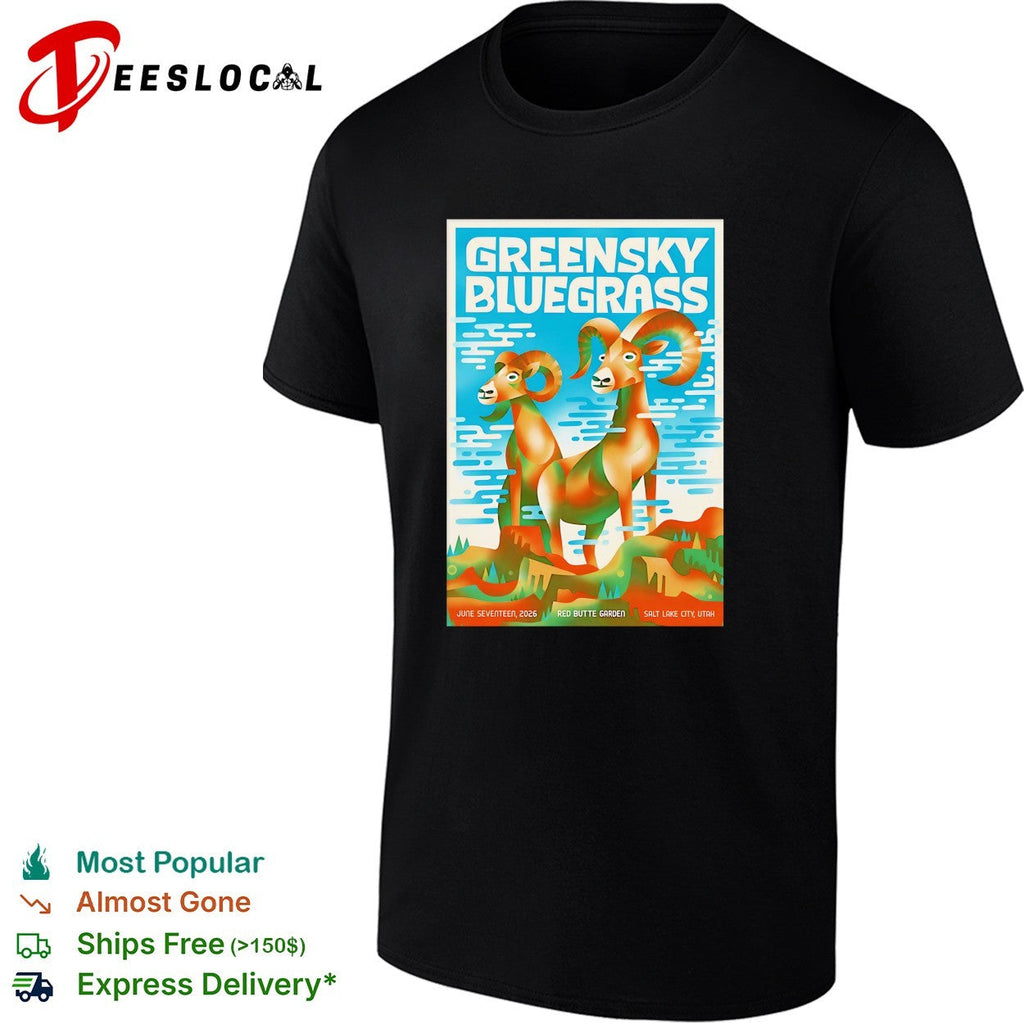 Greensky Bluegrass band concert poster bighorn rams Red Butte Garden Utah graphic shirt Unisex