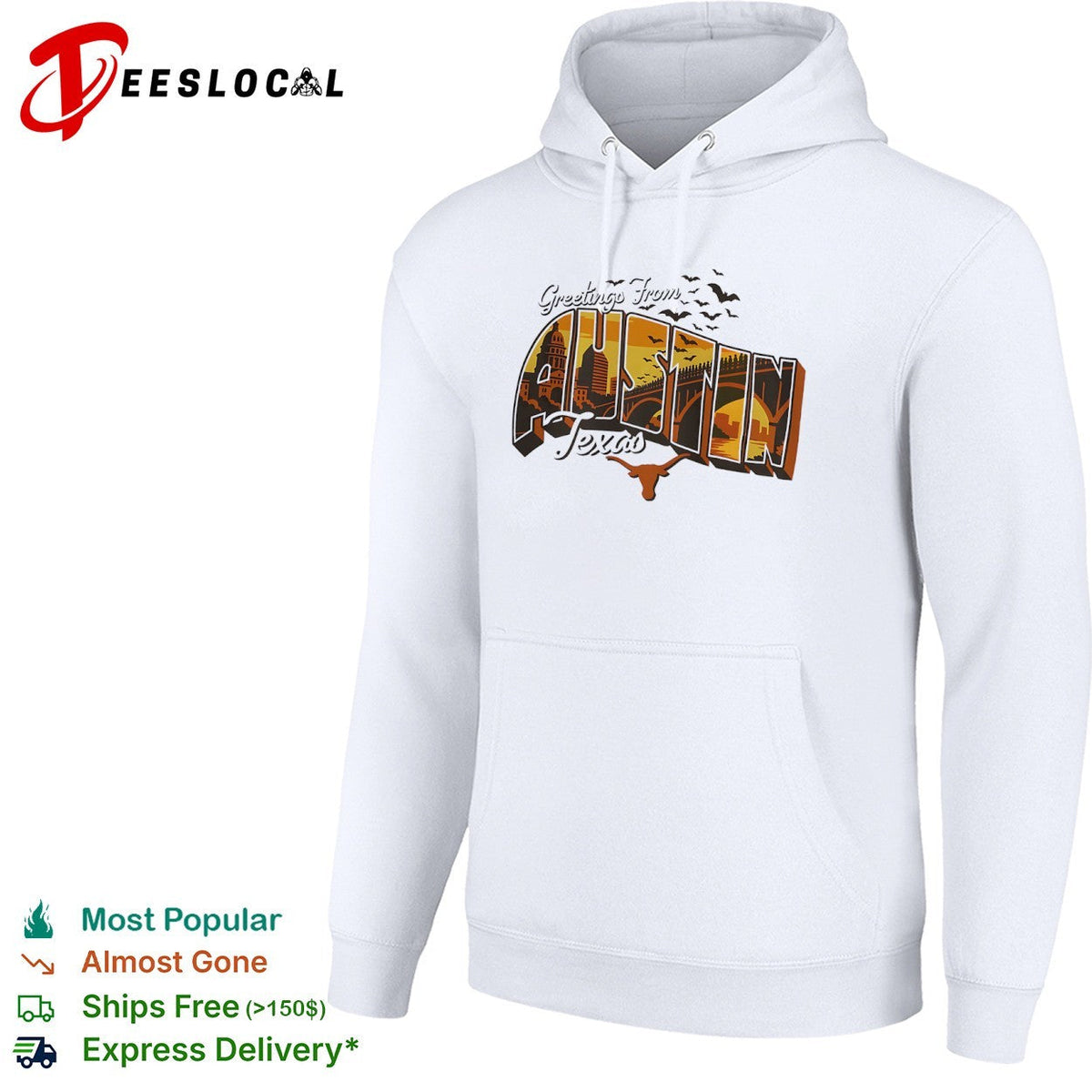 Greetings From Austin Texas Longhorn Silhouette Bats Capitol City Skyline shirt Unisex