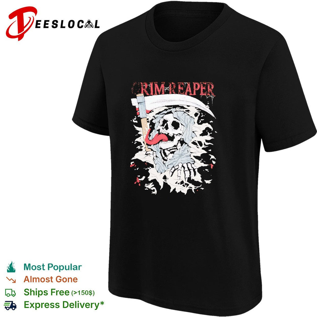 Grim Reaper scythe mascot badge shirt Unisex