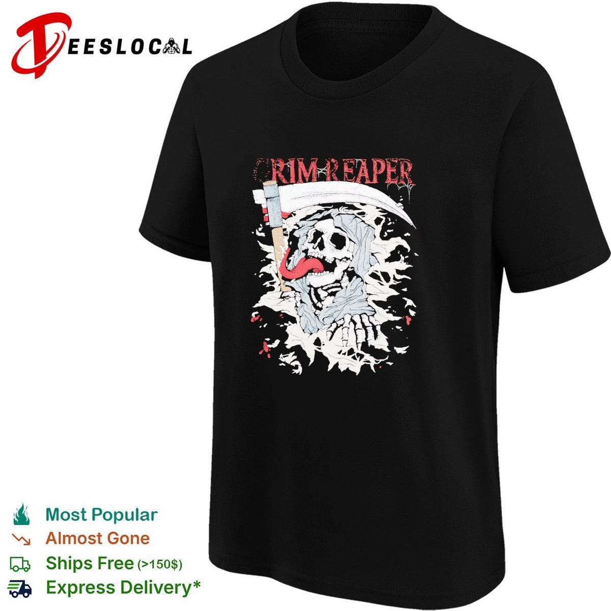 Grim Reaper scythe mascot badge shirt Unisex