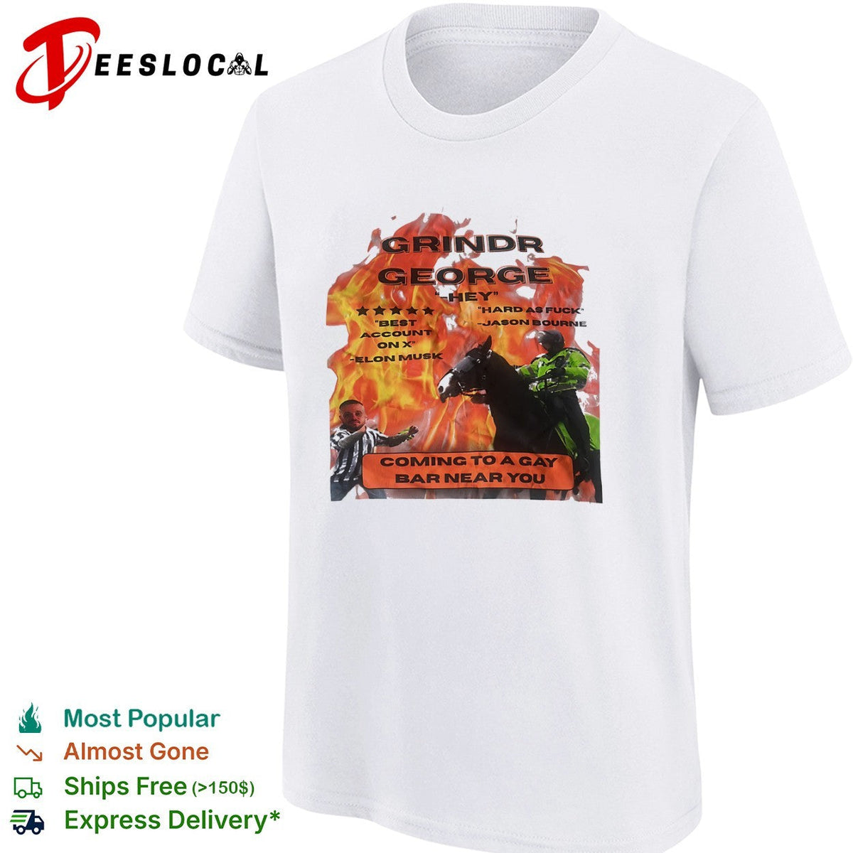 Grindr George Jason Bourne Elon Musk Coming to a Gay Bar Near You shirt Unisex