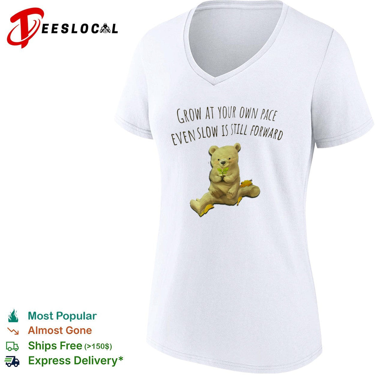 Grow at your own pace even slow is still forward bear with plant sprout shirt Unisex